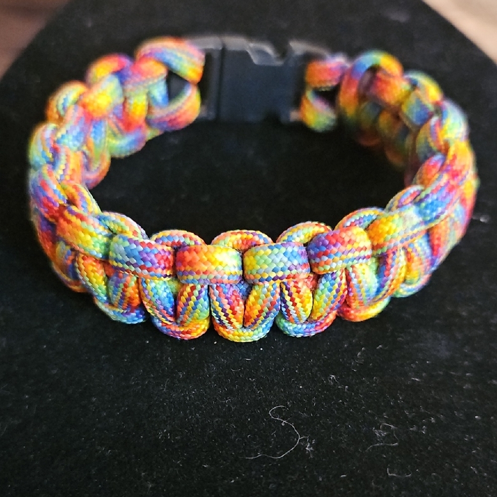 Paracord Rainbow Colorful Braided Bracelet Jewelry